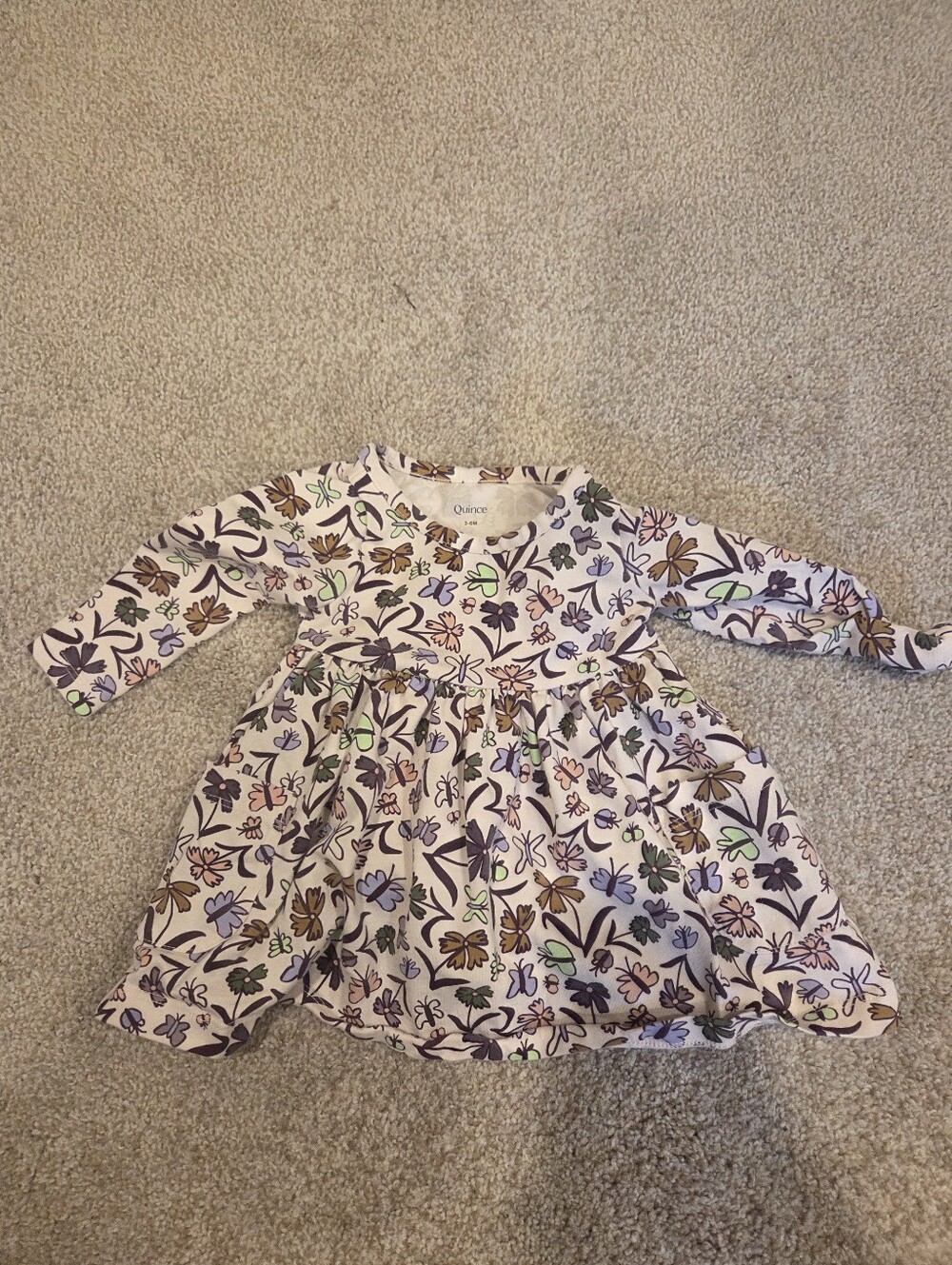 Quince Baby Floral & Butterfly Print One-Piece | Size 3-6M